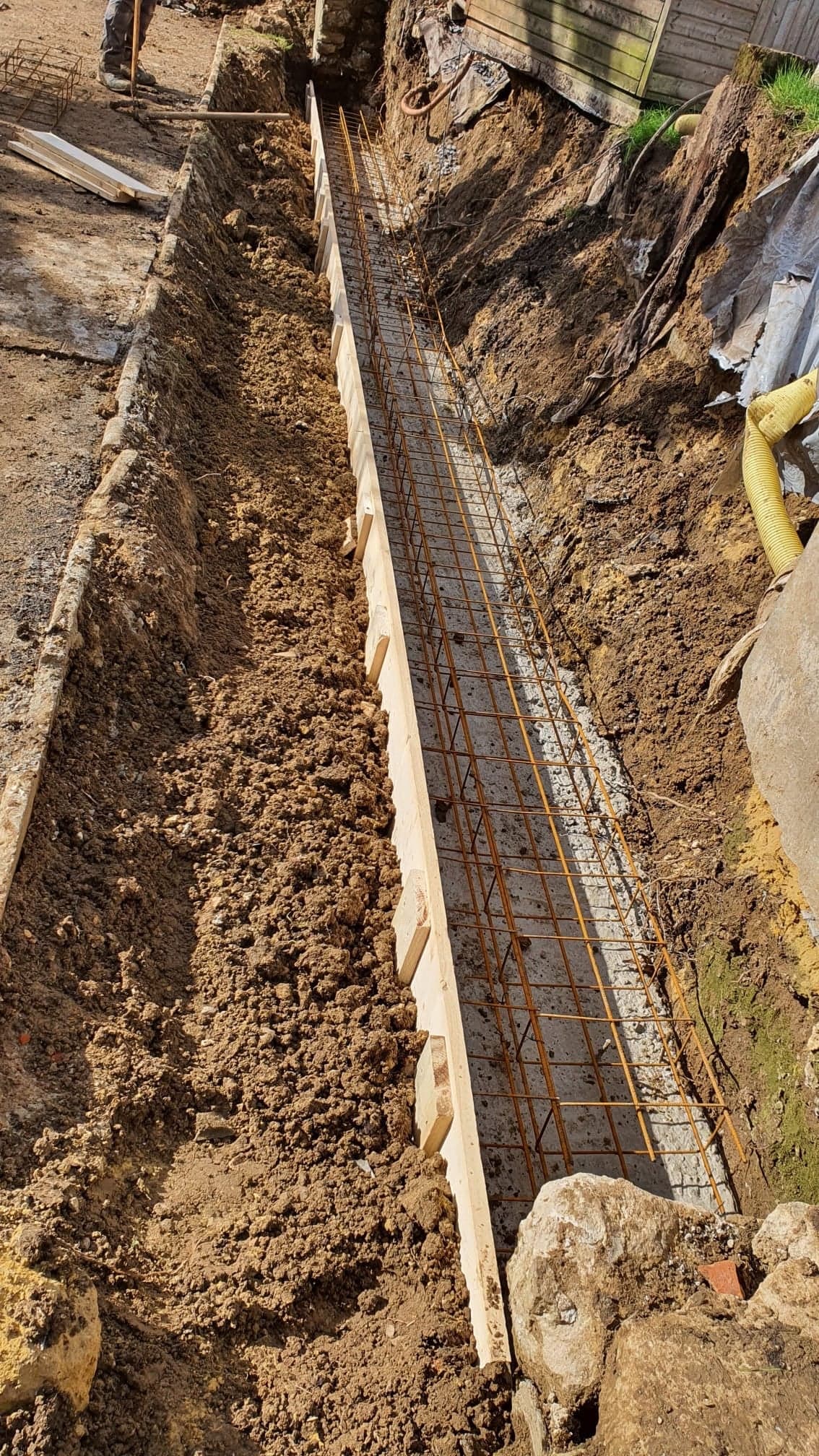 Mur en limousinerie — chantier en cours