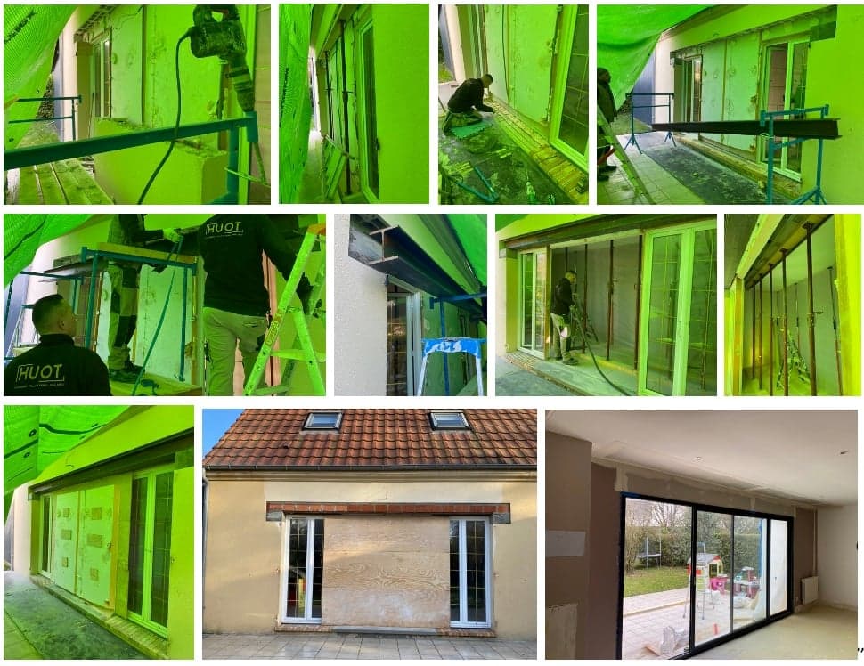 Ouverture en façade et démolition de murs porteurs — chantier en cours