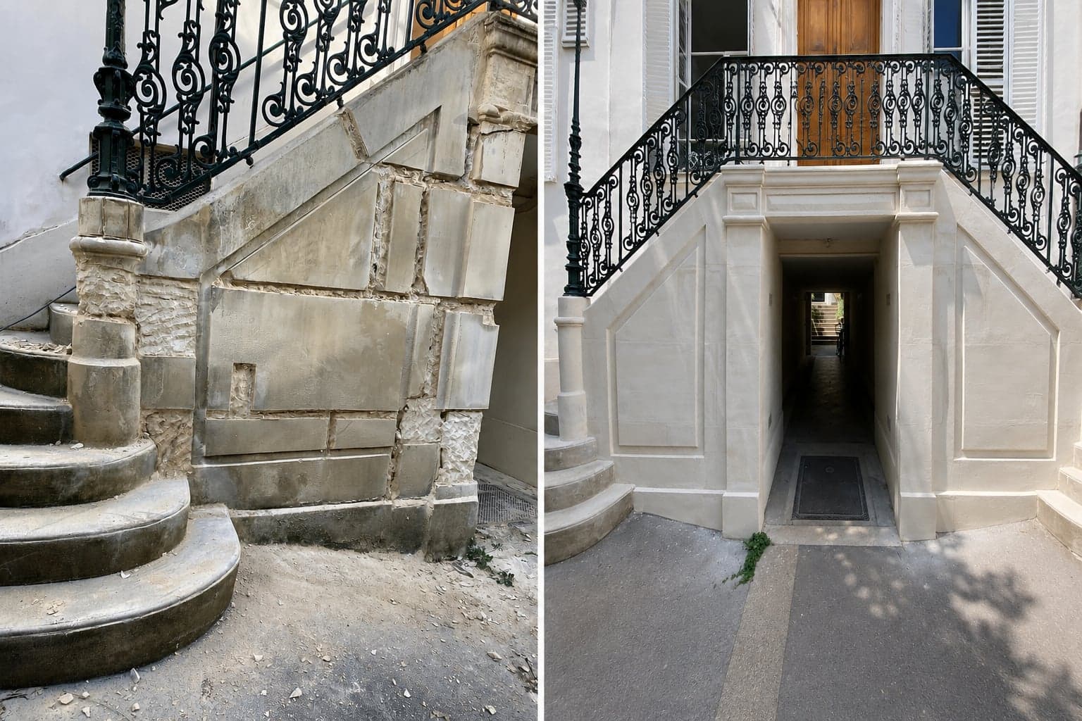 Restauration d'escaliers extérieurs en pierre